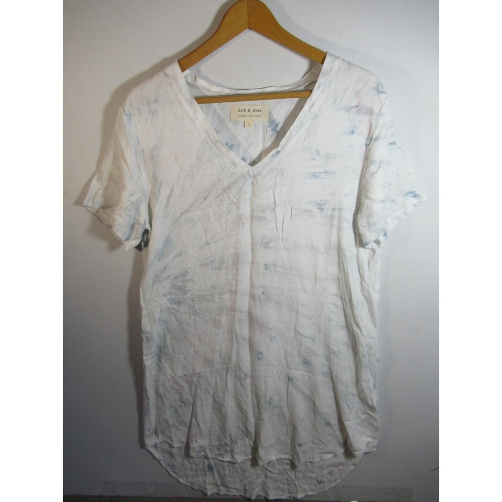 Anthropologie Cloth & Stone Tie Dye T-Shirt Dress Women L Short Sleeve Relaxed